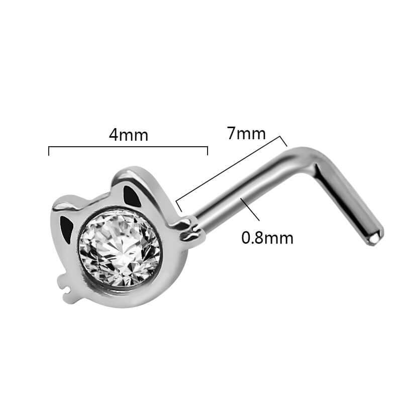 L Bend Hello Kitty Nose Piercing