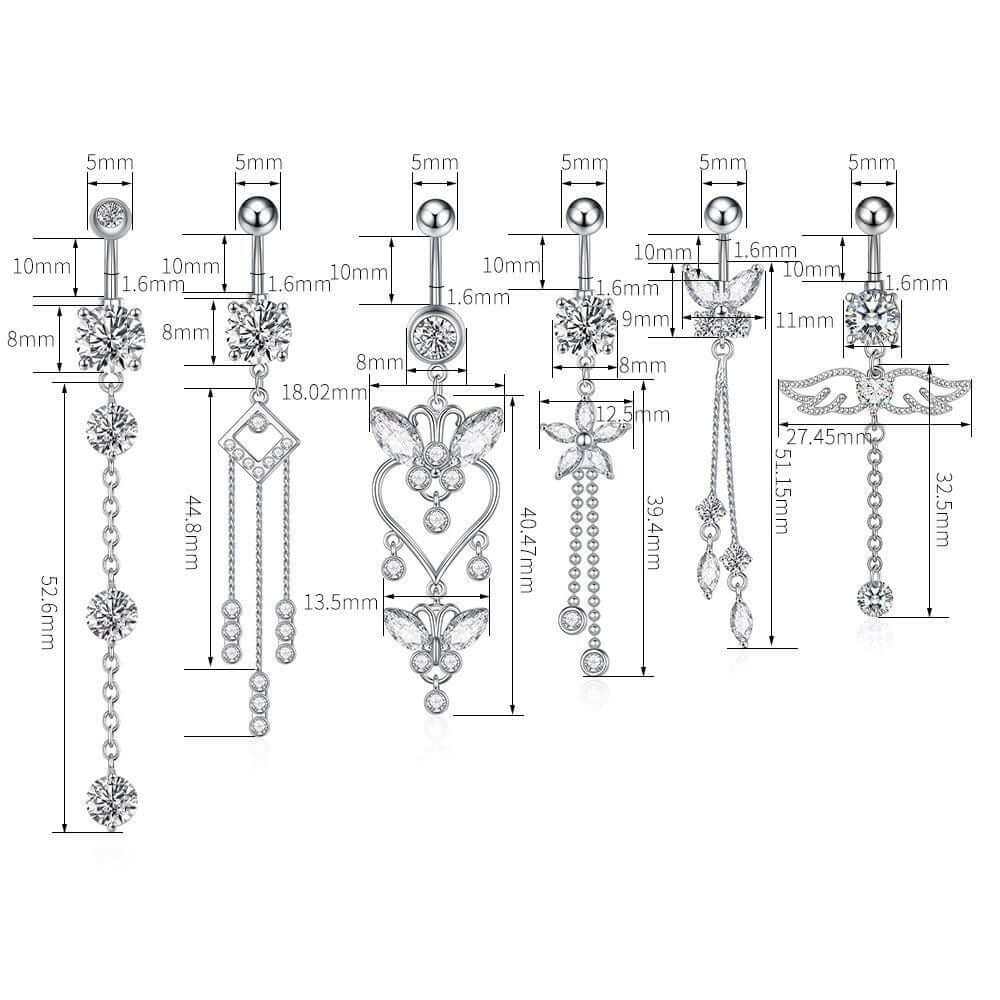 Sparkling Tassel Navel Rings | WH2574