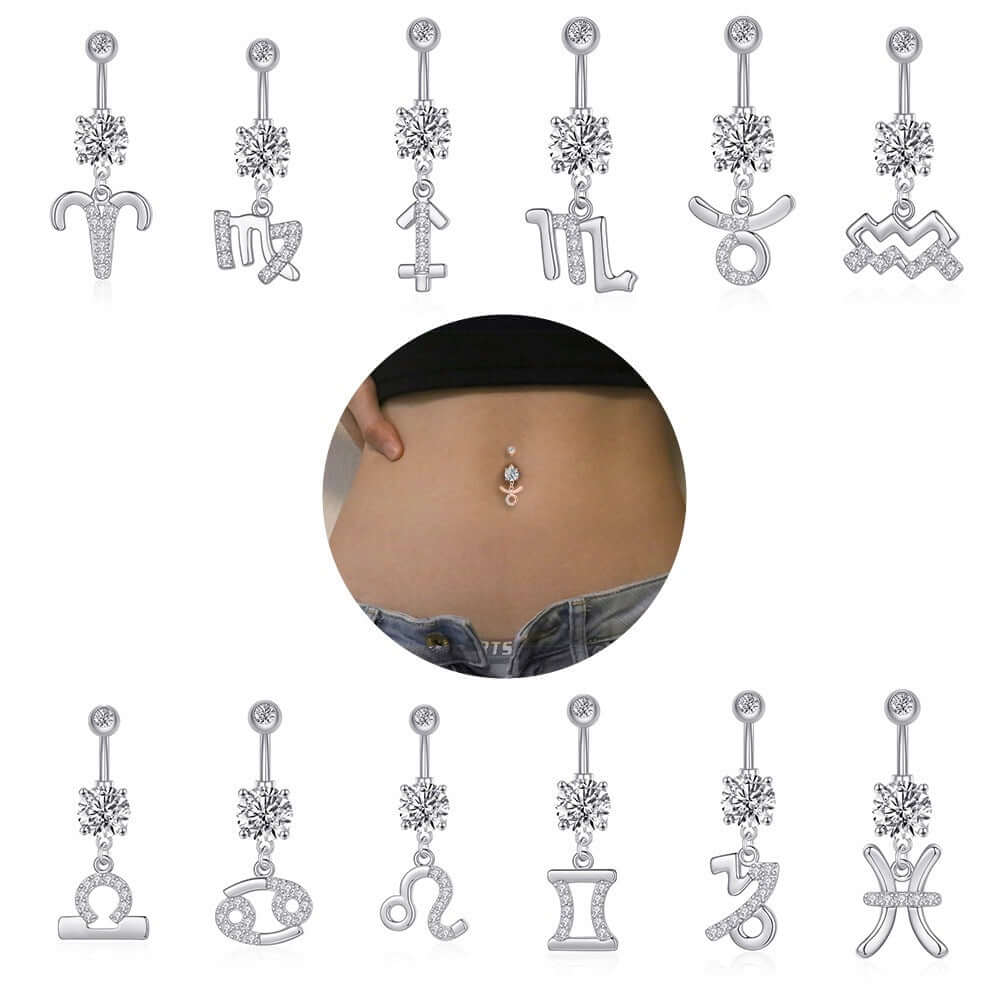 belly ring, belly piercing, belly button piercing, belly button rings, zodiac belly ring, zodiac jewelry