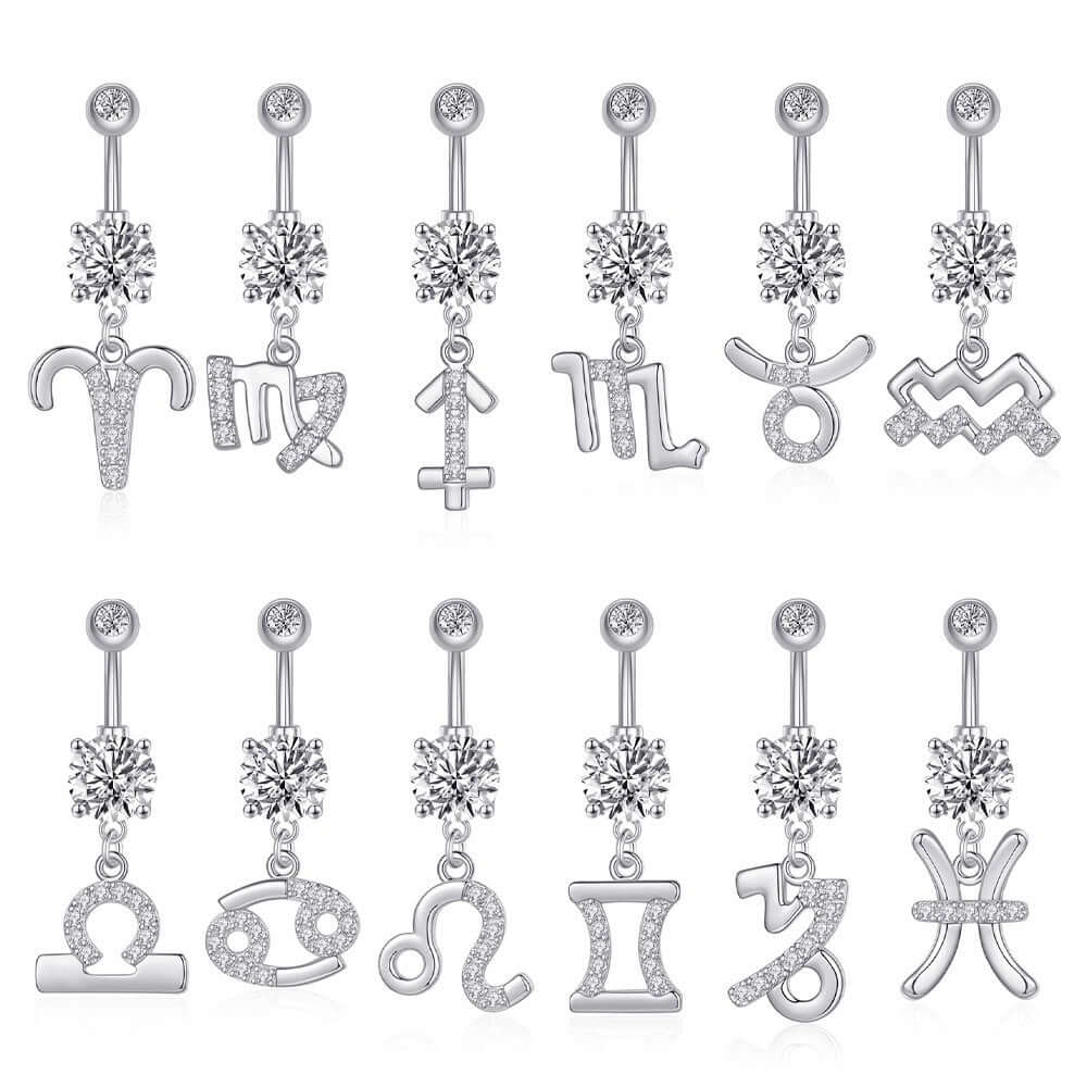 belly ring, belly piercing, belly button piercing, belly button rings, zodiac belly ring, zodiac jewelry