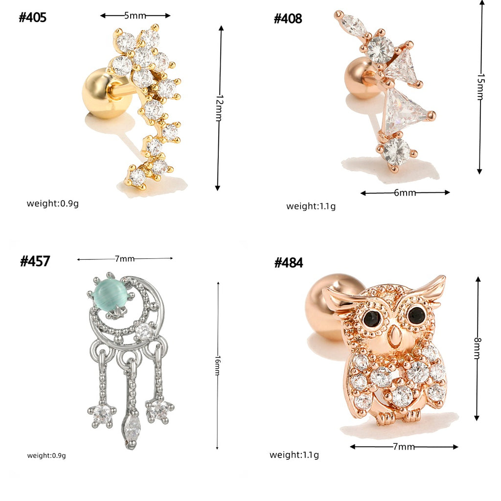 cartilage earrings, piercing jewelry, cartilage piercing, body jewelry, helix piercing, helix earrings, tragus piercing, moon earrings