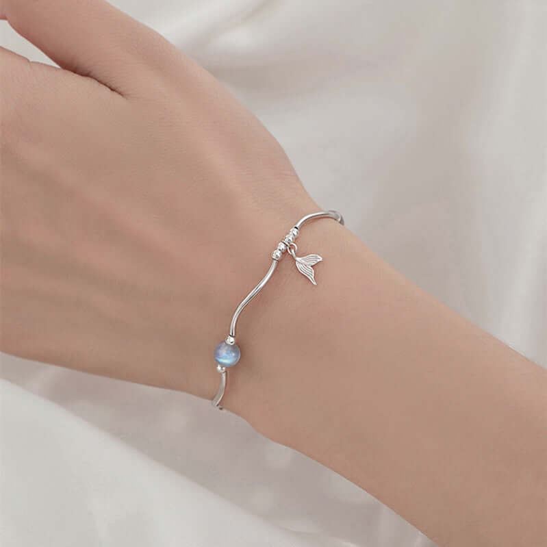 Whale Tail Moonstone Bracelet