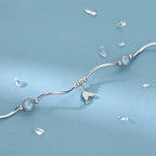 Whale Tail Moonstone Charm Bracelet