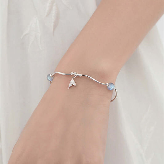 Whale Tail Moonstone Pearl Bracelet