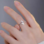 White Gold Cute Whale Tail Split Ring