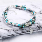 Boho Turquoise Glass Beaded Anklet Bracelet | X1805