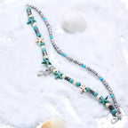 Boho Turquoise Glass Beaded Anklet Bracelet | X1805