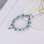 Boho Turquoise Anklet Bracelet, Beaded Anklet, Glass Beaded Anklet | X1805
