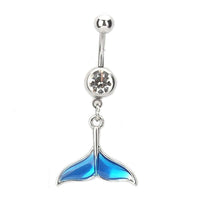mermaid belly ring, belly ring, belly piercing, belly button piercing, belly button rings, blue belly rings