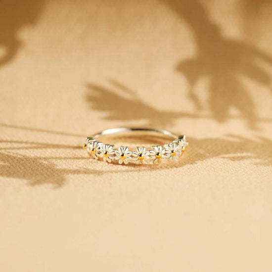 Flower Blossom Daisy Stacking Ring Mother's Day Ring Gift