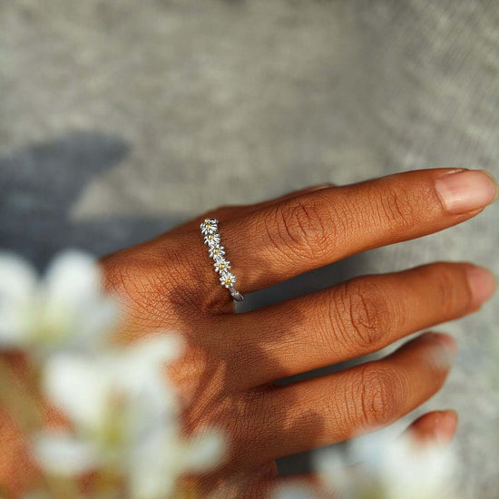 Flower Blossom Daisy Stacking Ring Mother's Day Ring Gift