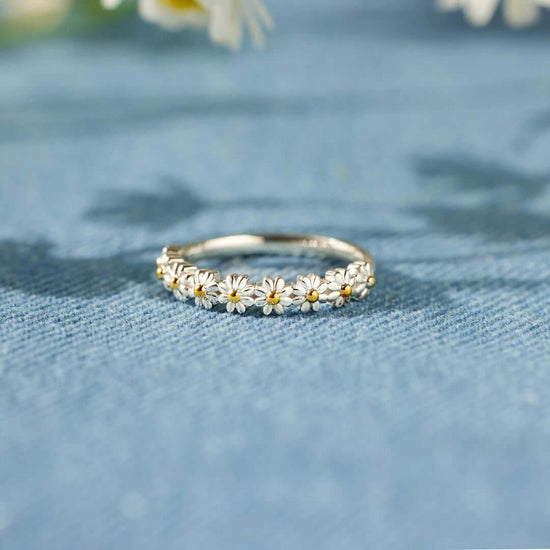 Flower Blossom Daisy Stacking Ring Mother's Day Ring Gift