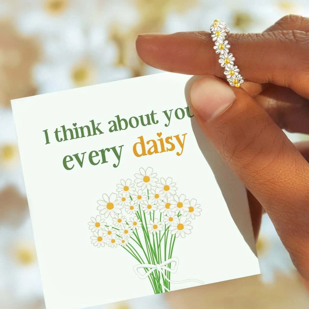 Flower Blossom Daisy Stacking Ring Mother's Day Ring Gift