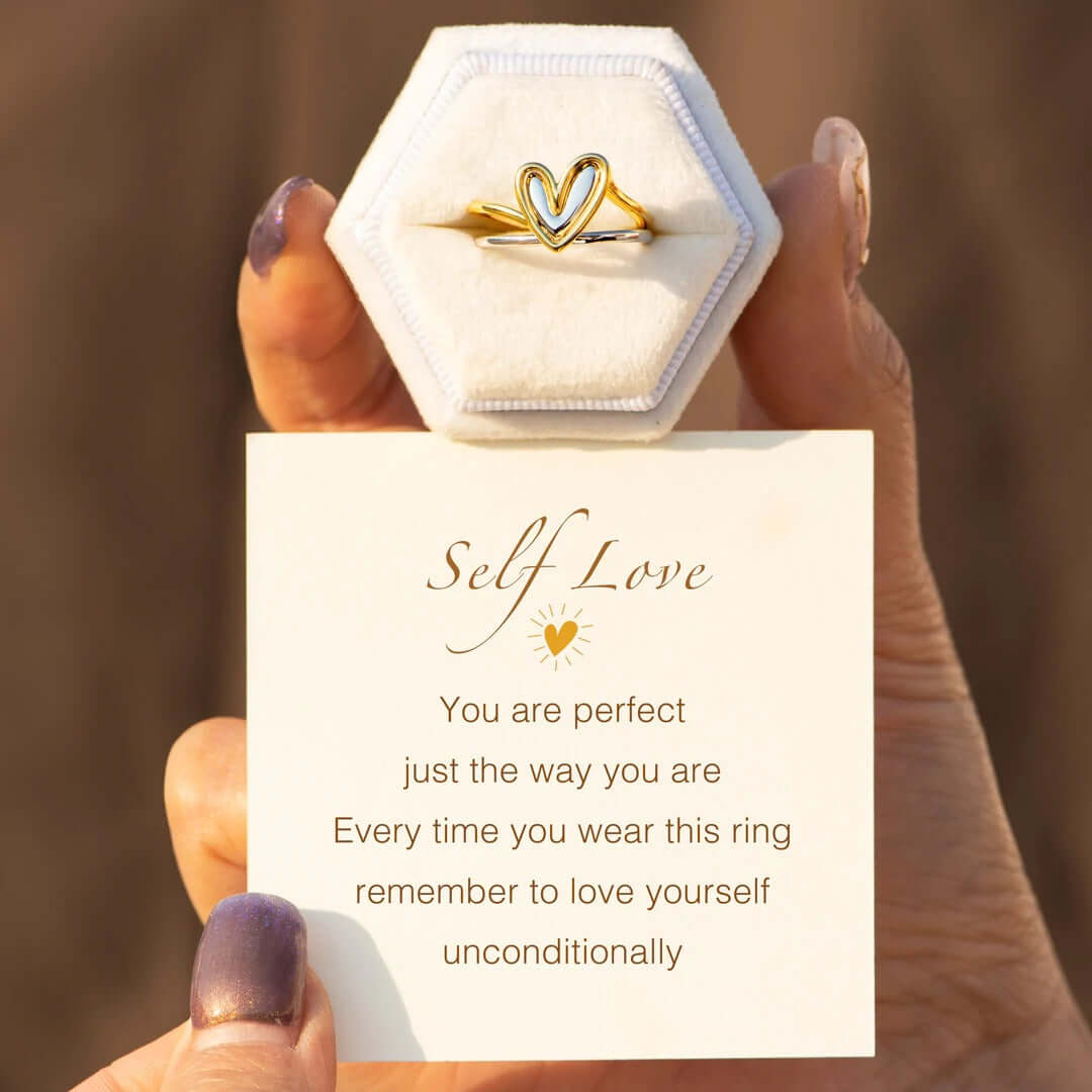 Self Love Mini Heart Stacking Ring Set