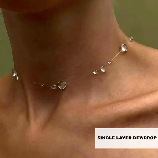 Single layer dewdrop choker necklace