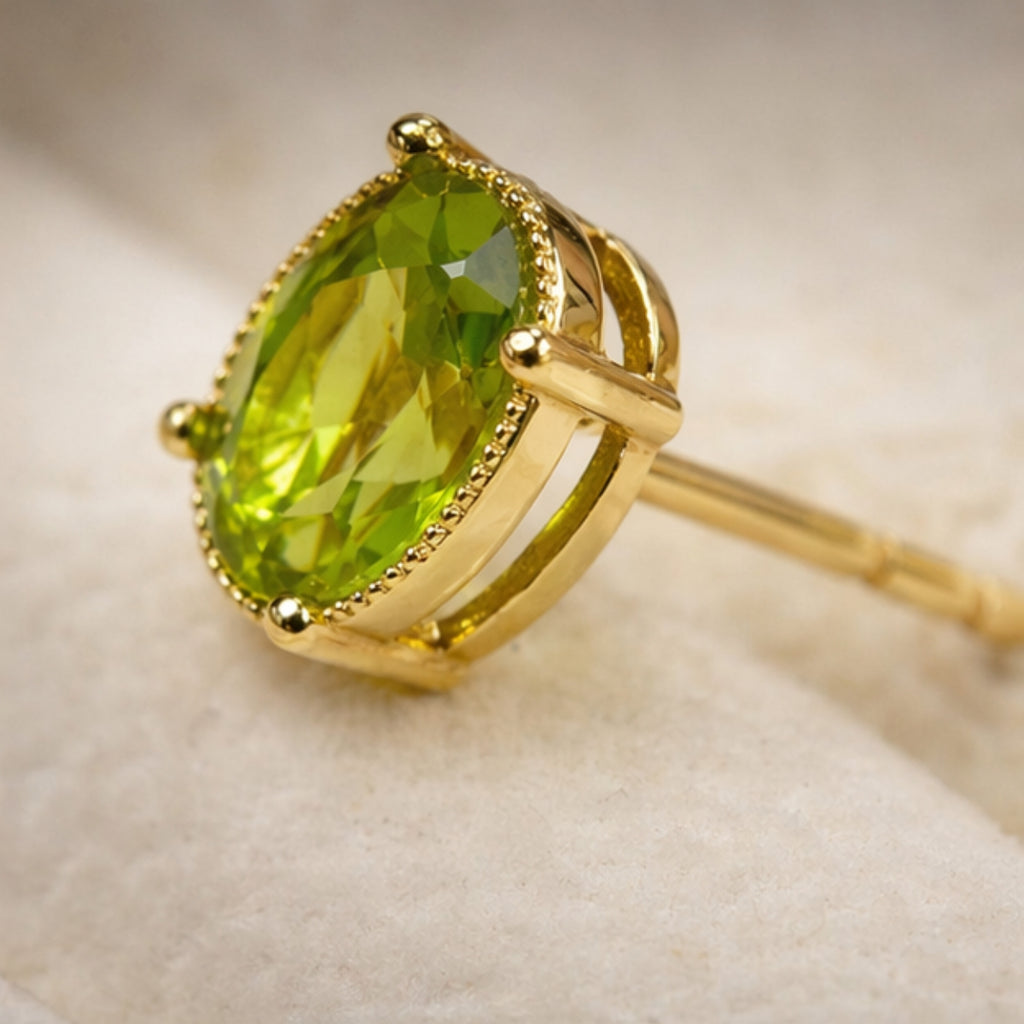 Peridot August Birthstone Stud