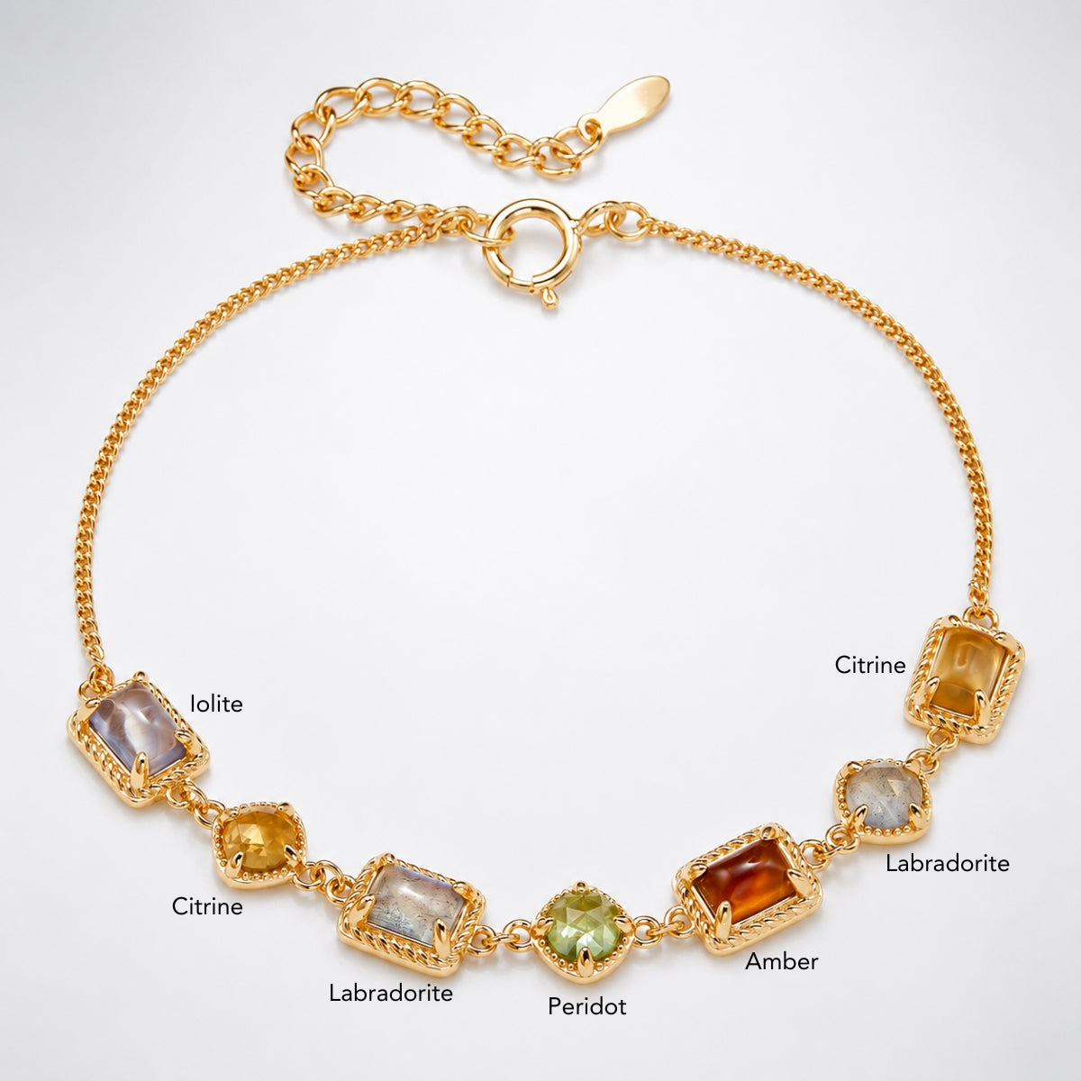 Multi Gemstone Baguette Bracelet