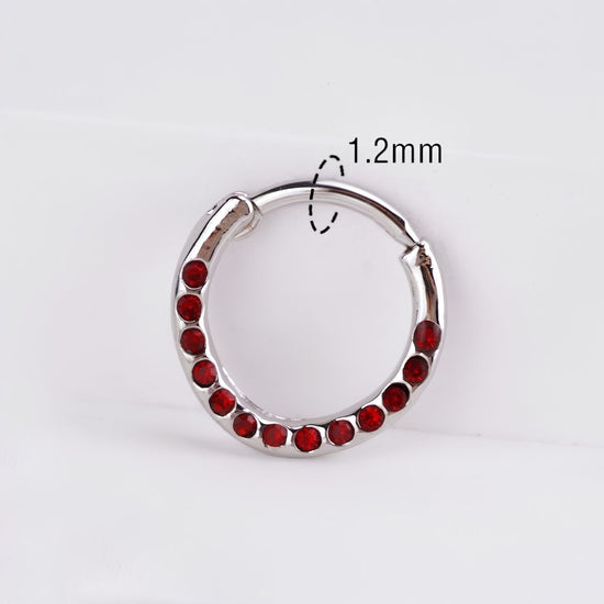 Rebel Pink Heart Horseshoe Circular Nose Ring