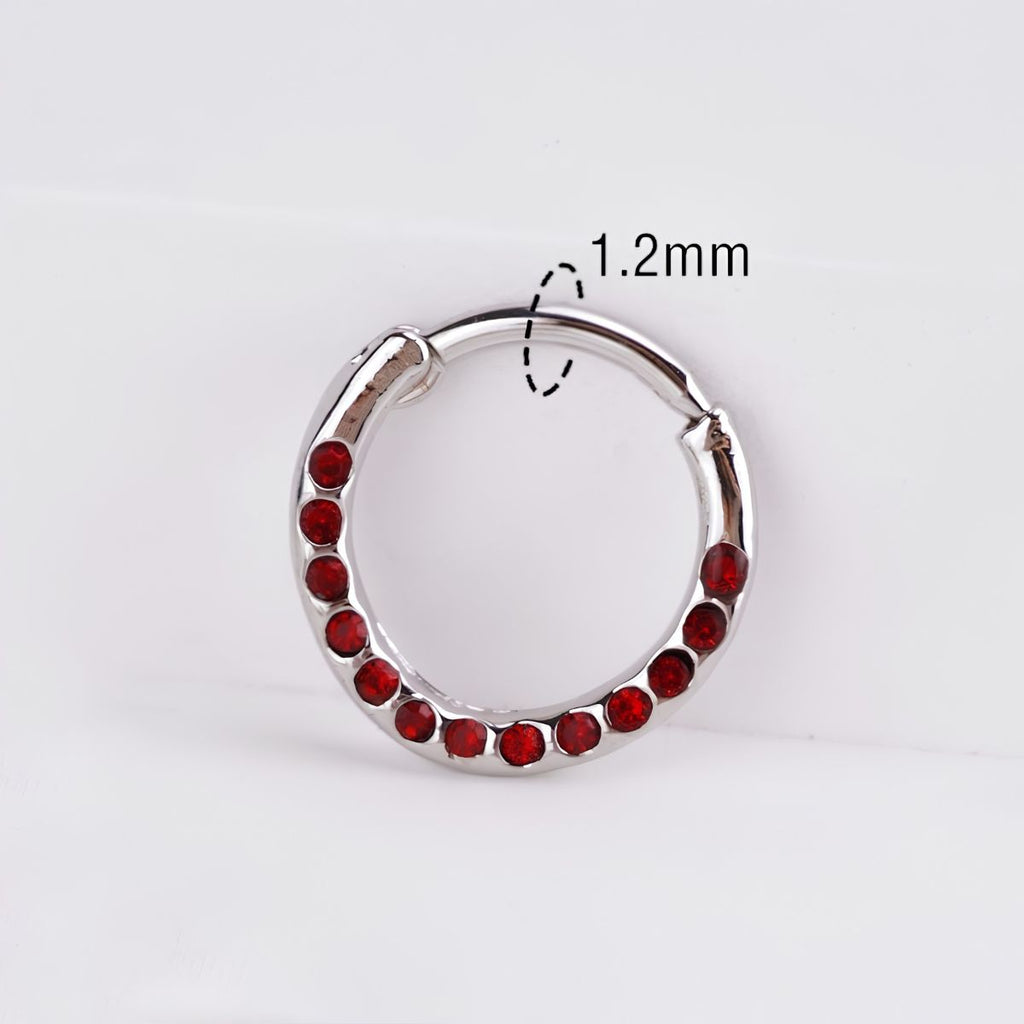 Rebel Pink Heart Horseshoe Circular Nose Ring