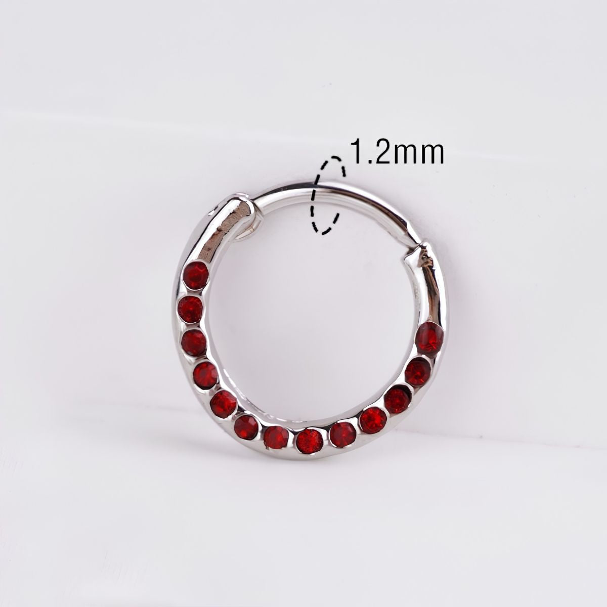 Rebel Pink Heart Horseshoe Circular Nose Ring