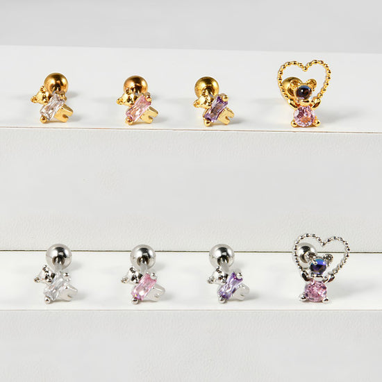 Hugging Bear Hypoallergenic Conch Earrings