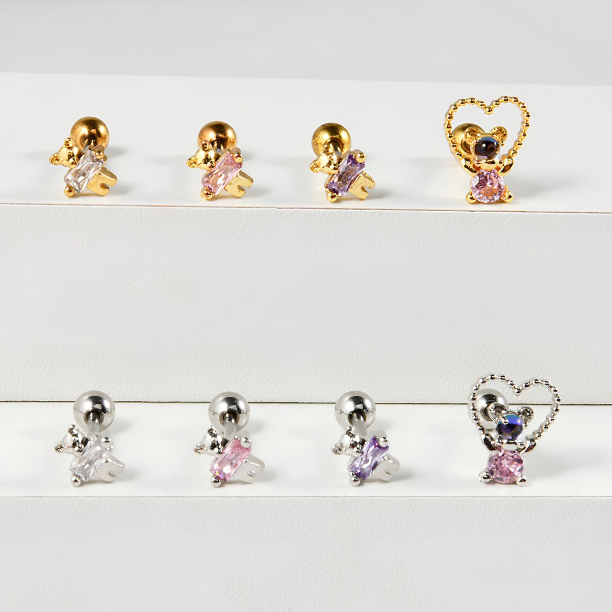 Hugging Bear Hypoallergenic Conch Earrings