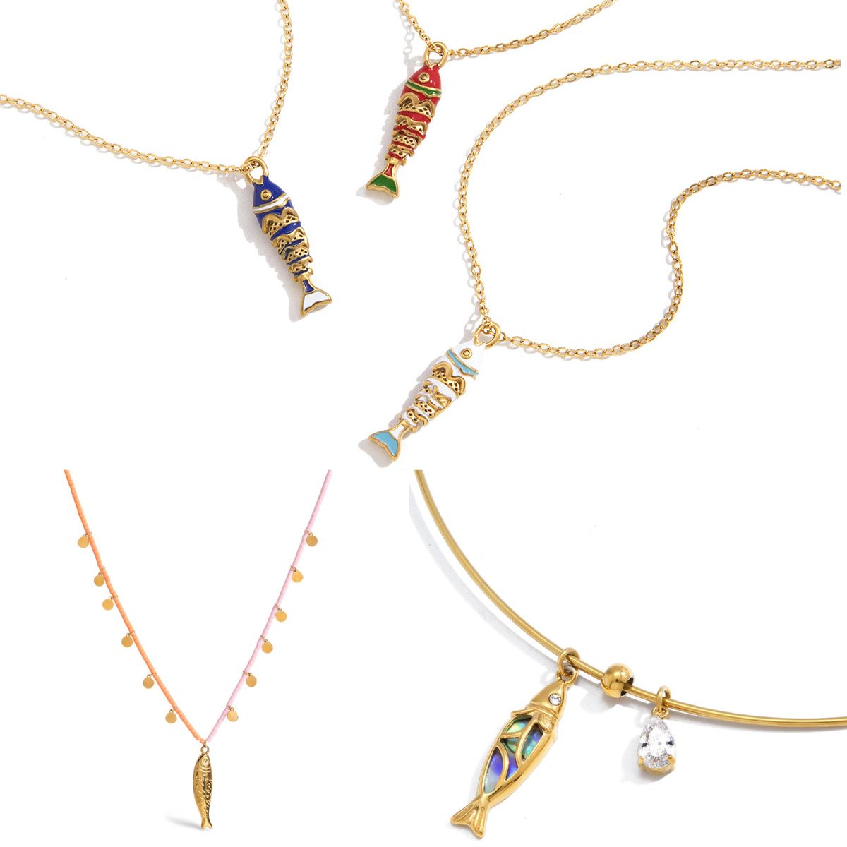 Y2K Fish Beaded Necklace