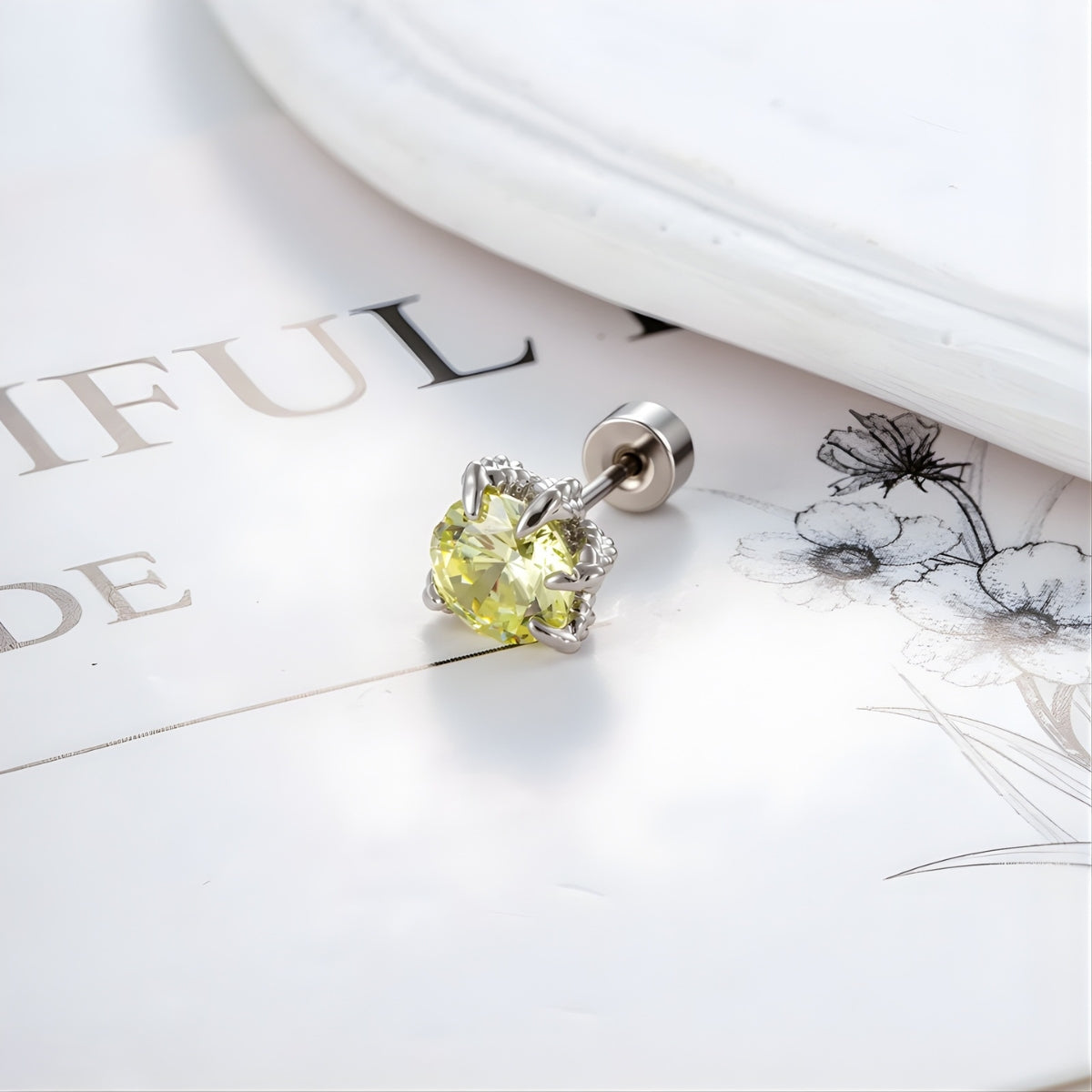 Angel Wing CZ Conch Helix Earrings