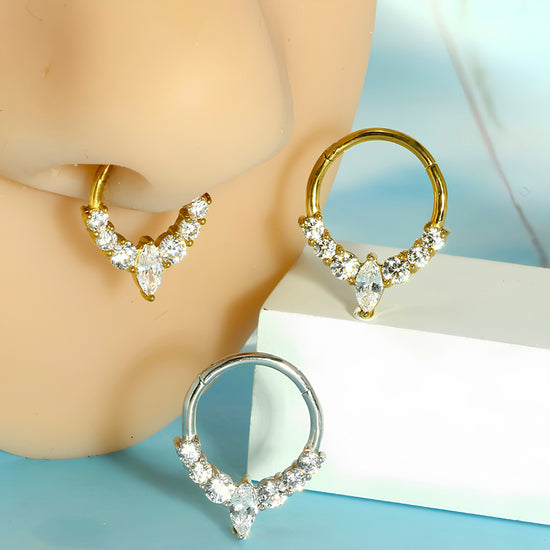 16G Tassel Marquise Hinged Segment Ring