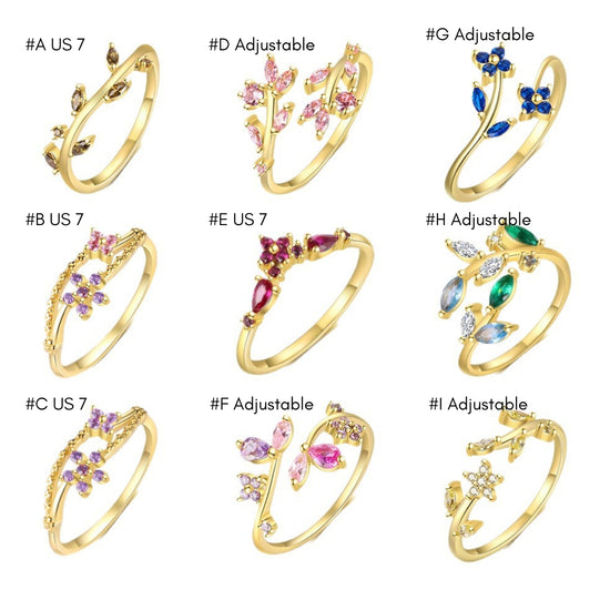 Mori Flower Open Leaf Ring