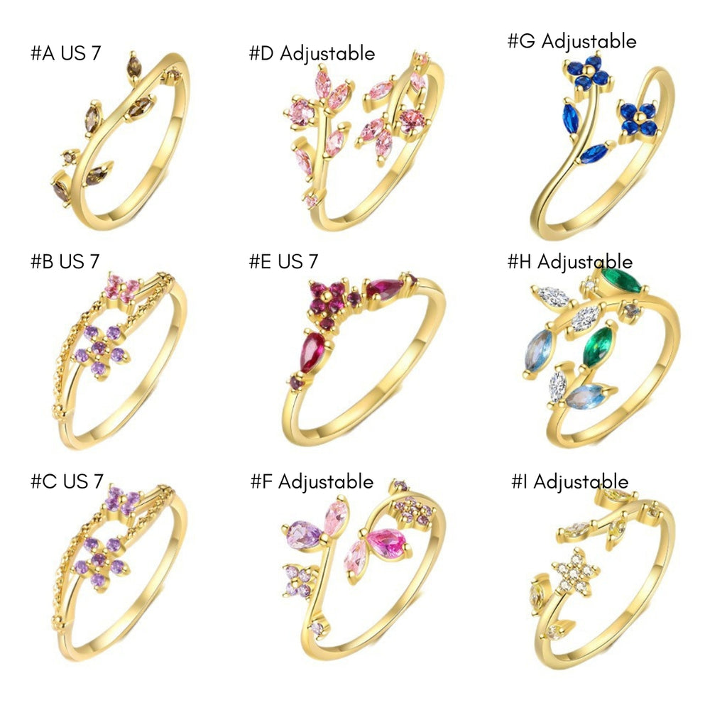 Mori Flower Open Leaf Ring