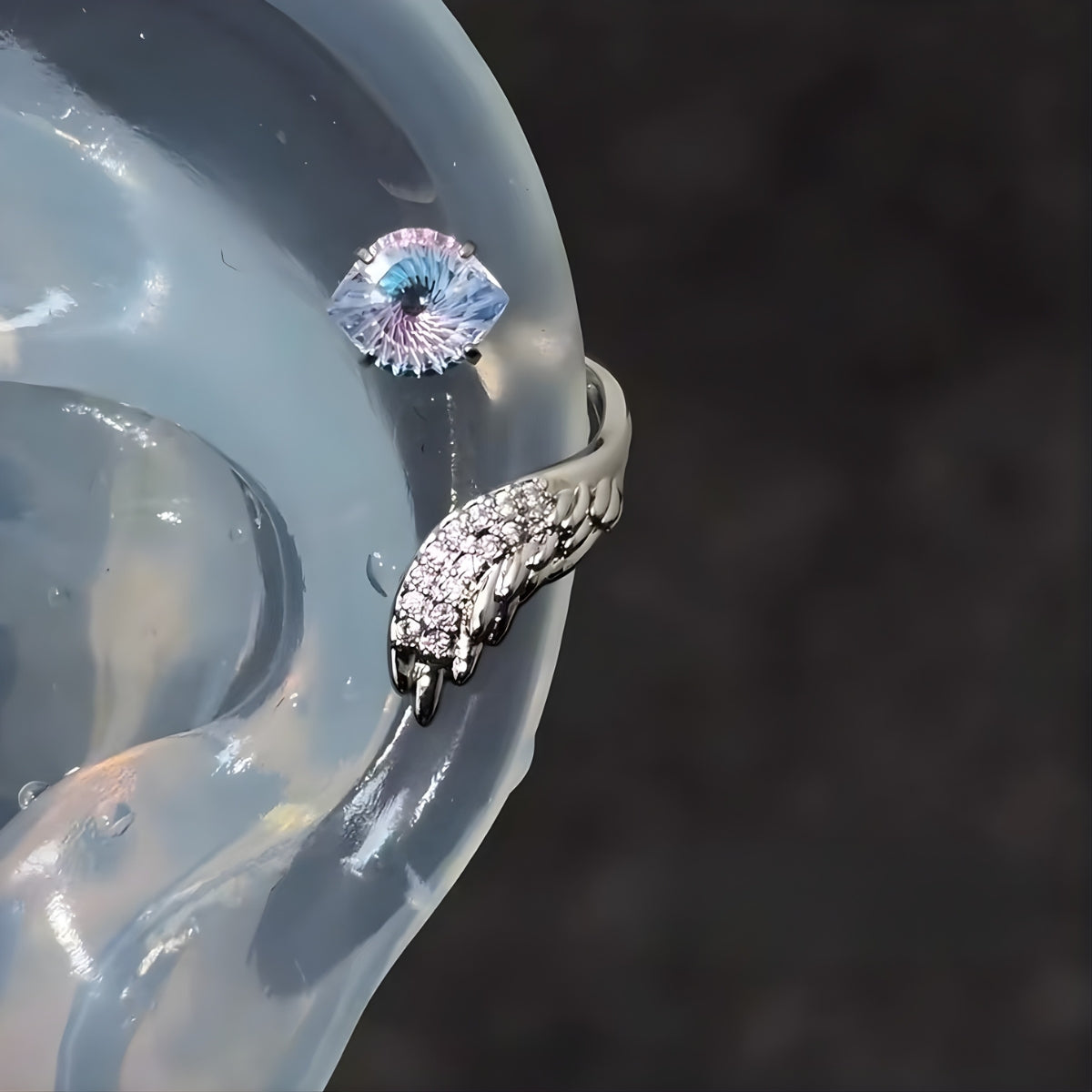Angel Wing CZ Conch Helix Earrings