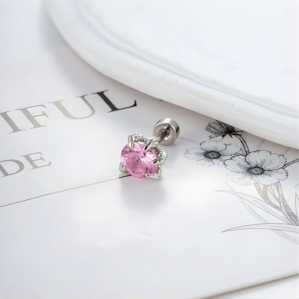 Angel Wing CZ Conch Helix Earrings