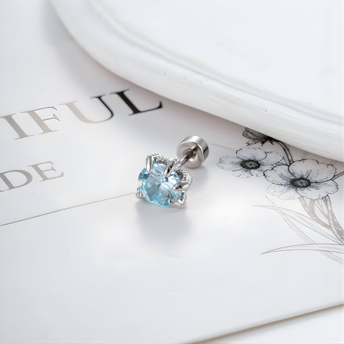 Angel Wing CZ Conch Helix Earrings