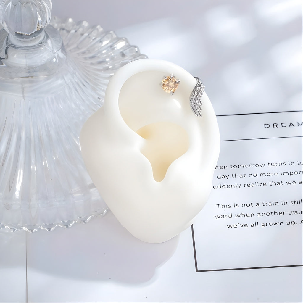 Angel Wing CZ Conch Helix Earrings