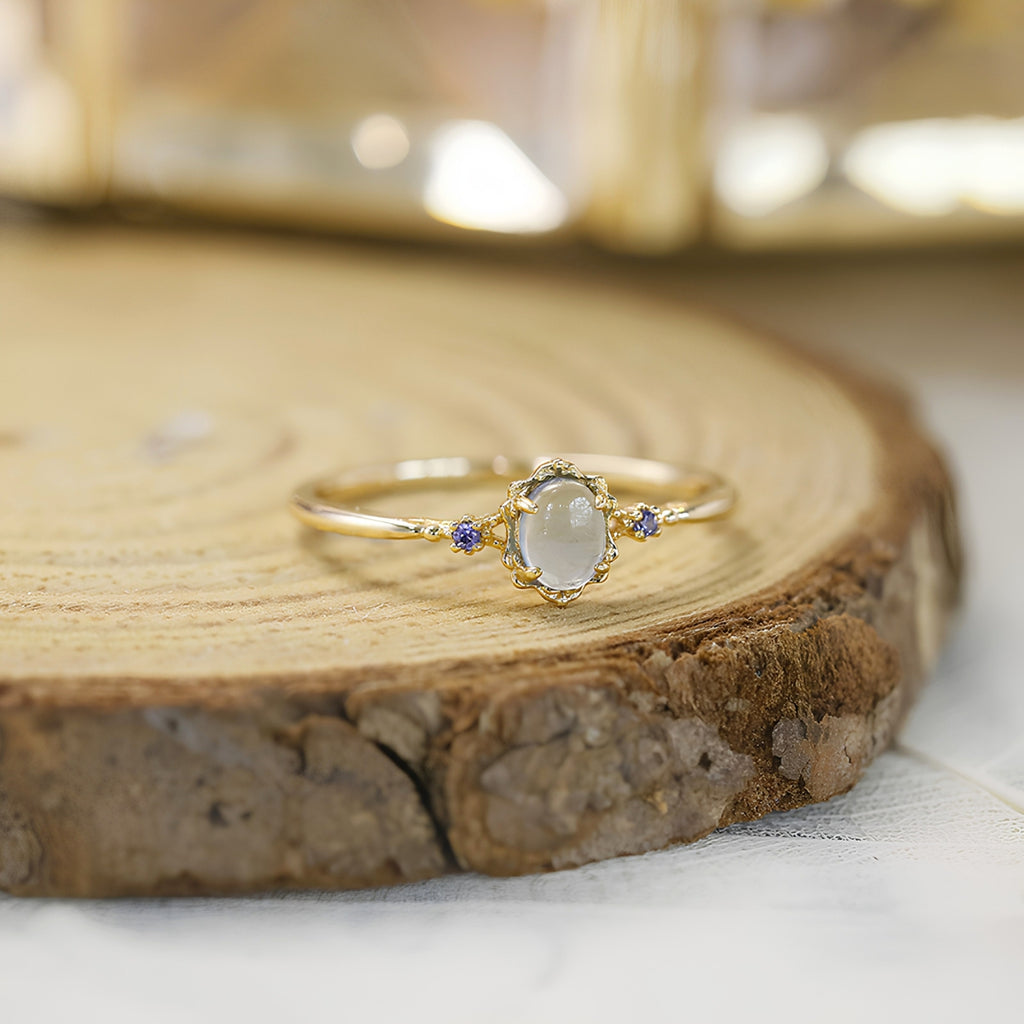 Aquamarine Three Stone Ring Set