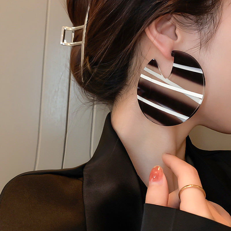 Zebra Stripe Drop Earrings