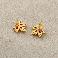 Personality Red Diamond Fashion Leaf Stud Earrings