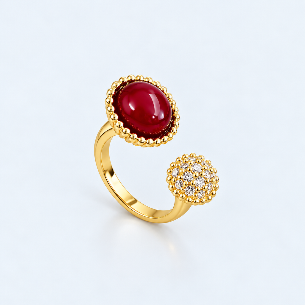 Art Deco Open Cuff 2 Stone Rings