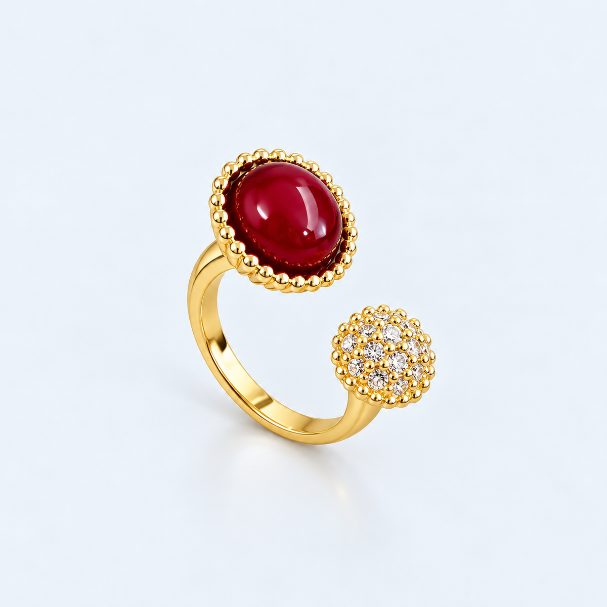 Art Deco Open Cuff 2 Stone Rings