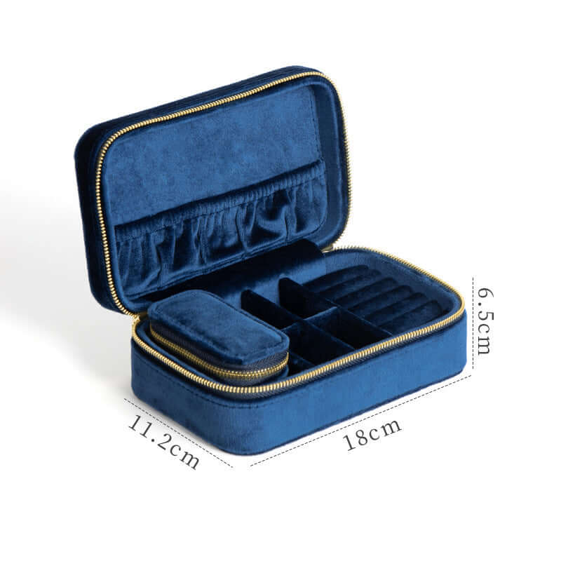 Portable Velvet Jewelry Organizer Box