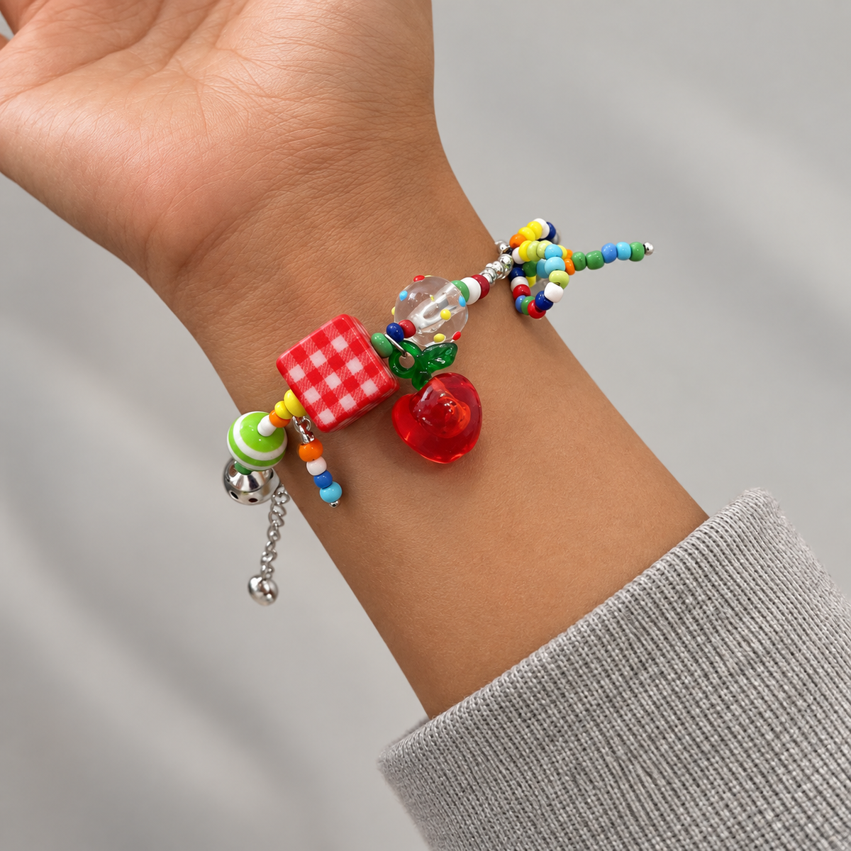 Carnival Y2K Mushroom Summer Boho Bead Bracelet