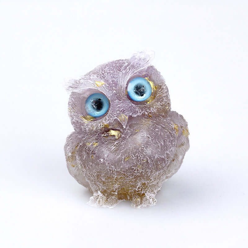 Crystal Stone Owl Ornaments Table Top Decoration
