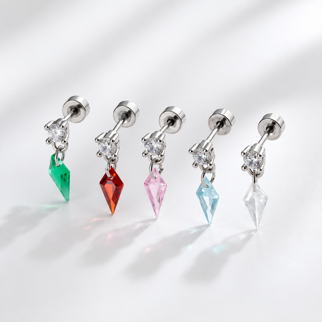 Aurora Prism Kite Drop Cartilage Stud