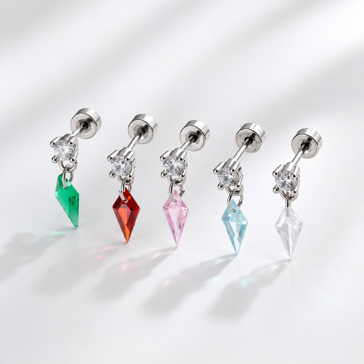 Aurora Prism Kite Drop Cartilage Stud