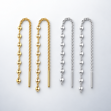 Minimal Lip Chain Tassel Spiral Earrings