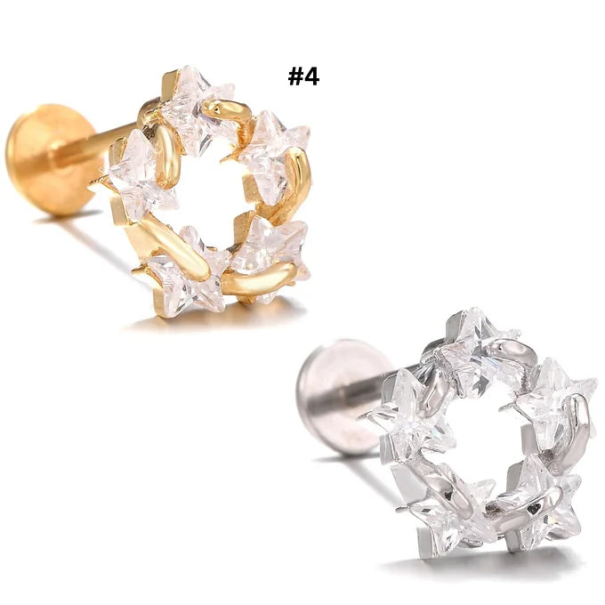 20G Reversible Star Flat Back Stud