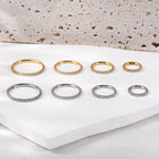 16G Titanium CZ Edge Seamless Hoop Ring