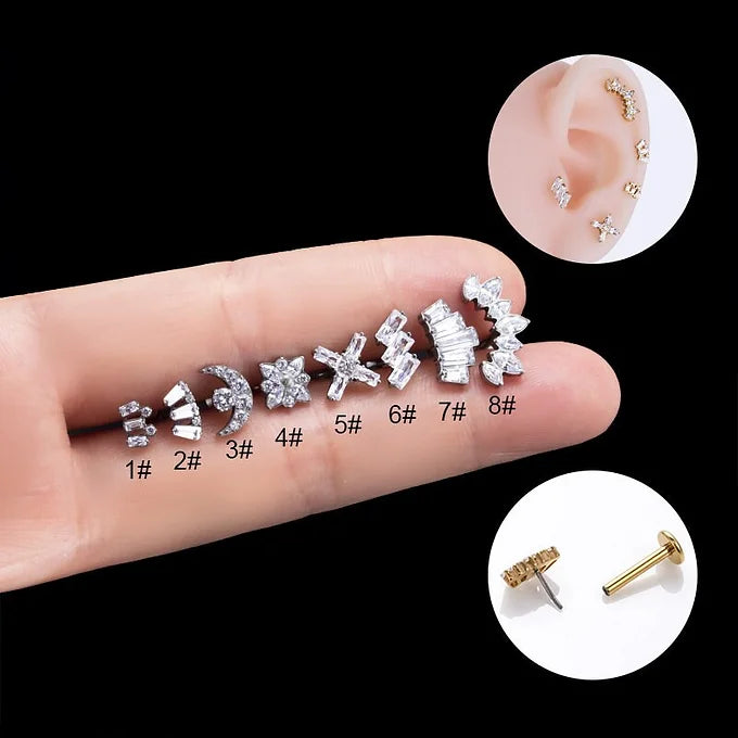 cartilage earrings, piercing jewelry, cartilage piercing, body jewelry, helix piercing, helix earrings, tragus piercing