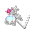 Hypoallergenic Unicorn L Bend Nostril Ring silver